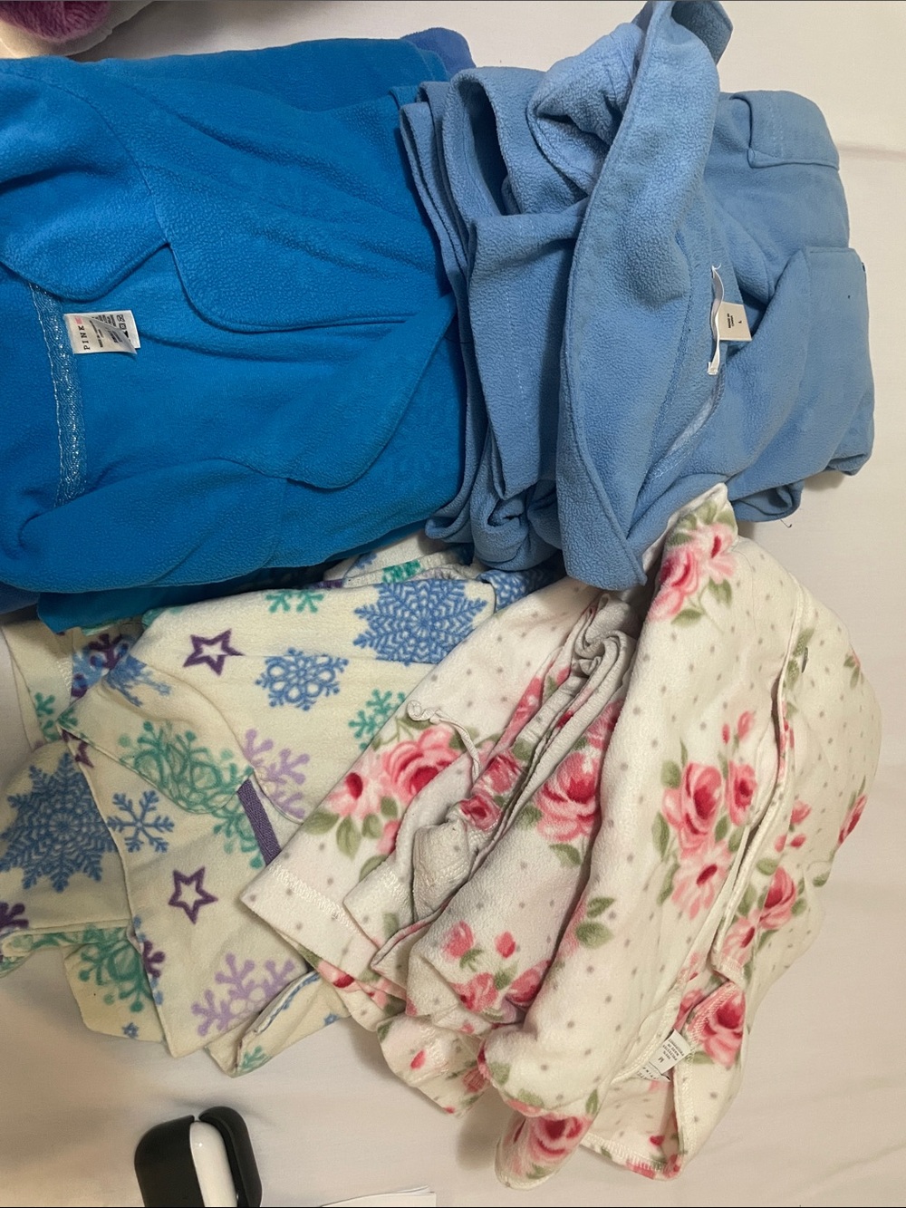 Pajama Bundle – 5 Pieces (Sizes (1)S,  (3)M & (1)L). Cozy Floral & Blue Mix